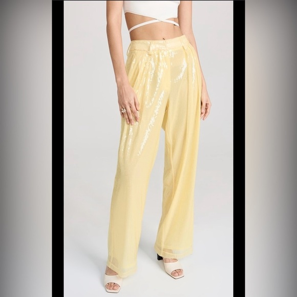 STAUD Sequined Luisa Pants in Yellow - Picture 4 of 13
